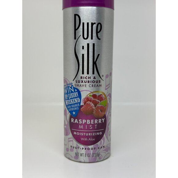 NEW Pure Silk Raspberry Mist Moisturizing Shave Cream With Aloe - 8 Oz - Picture 2 of 5